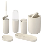 Kit Serene para Banheiro Bege 6 Peças - Ela Decora